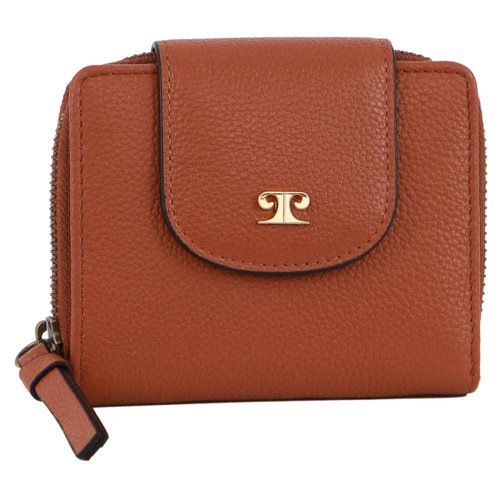 PIERRE CARDIN | Ladies Leather Tab Bi-Fold Wallet - Cognac