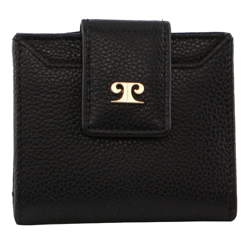 PIERRE CARDIN | Ladies Leather Flip-Over Bi-Fold Wallet - Black