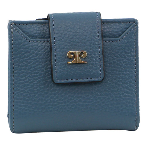PIERRE CARDIN | Ladies Leather Flip-Over Bi-Fold Wallet - Blue