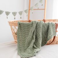 OB DESIGNS | Hand Crocheted Baby Blanket - Sage