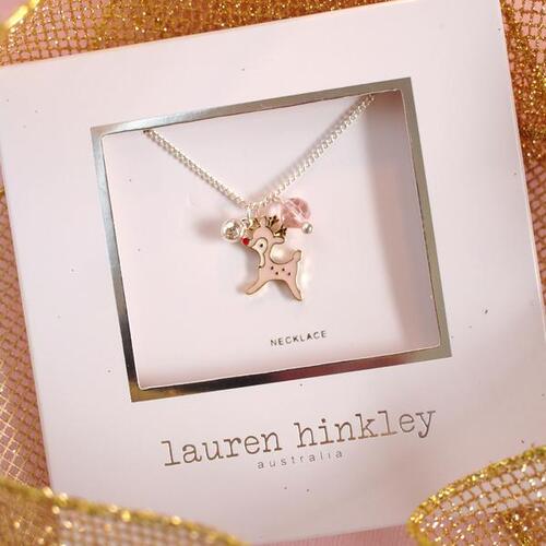 LAUREN HINKLEY | Pink Reindeer Necklace