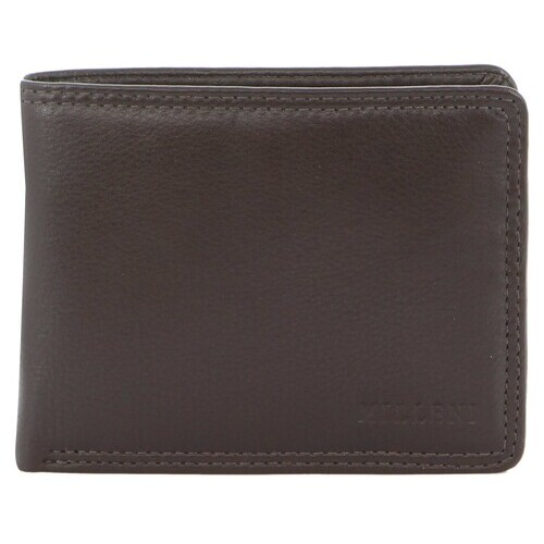 MILLENI | Mens Leather Tab Wallet w/Side Flap - Brown