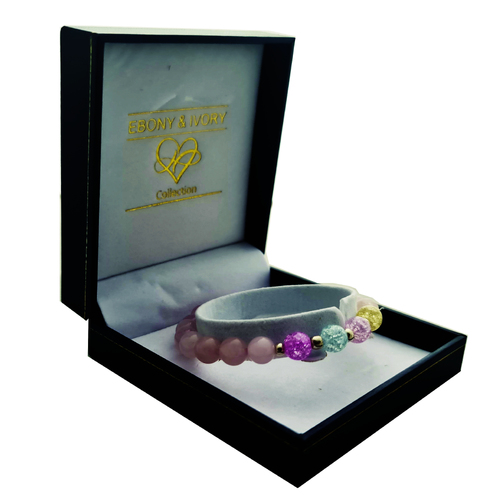 MARY T DESIGNS | Popcorn Crystal Healing Bracelet - Rose Quartz