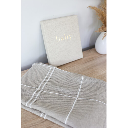 ALIMROSE | Grid Baby Blanket - Latte