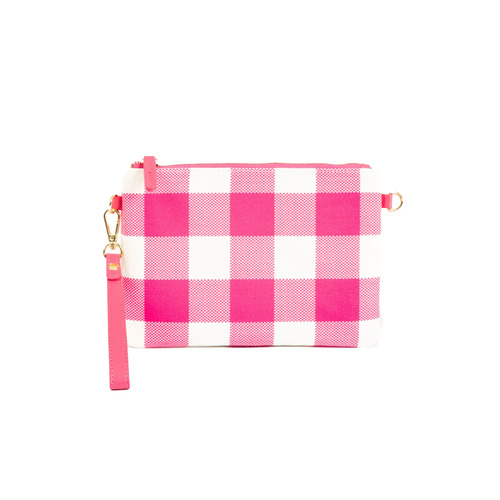 LIV & MILLY | Capri Large Crossbody Bag - Pink & White Gingham