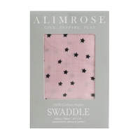 ALIMROSE | Muslin Swaddle - Starry Night Pink