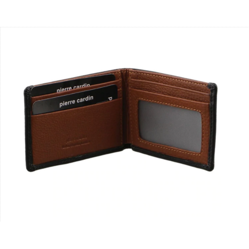 PIERRE CARDIN | Mens Leather Two-Tone Wallet - Black/Cognac