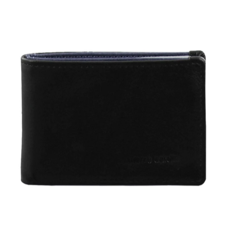 PIERRE CARDIN | Mens Leather Two-Tone Wallet - Black/Navy