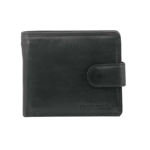 PIERRE CARDIN | Mens Rustic Leather Wallet - Black
