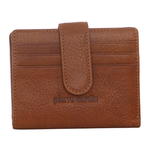 PIERRE CARDIN | Mens Leather Bi-Fold Card Holder/Wallet - Tan
