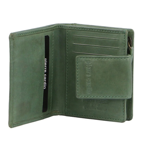 PIERRE CARDIN | Ladies Flip-Over Bi-Fold Wallet - Green