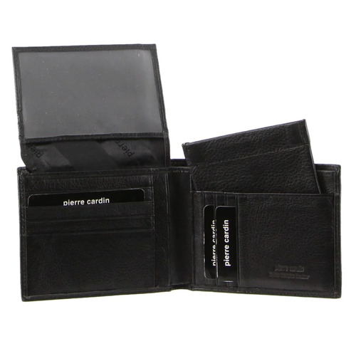 PIERRE CARDIN | Italian Leather Mens Wallet/Card Holder - Black