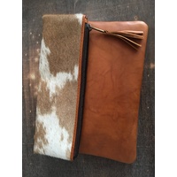 THE DESIGN EDGE | Sweden Ladies Clutch - Jersey Hairon and Tan Leather
