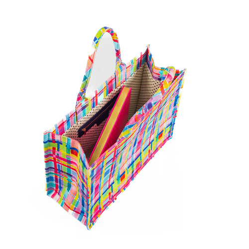 LIV & MILLY | Lordy Dordie Book Bag - Rainbow Gingham