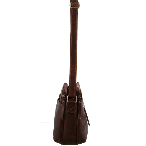MILLENI | Ladies Nappa Leather Cross-Body Bag - Chestnut