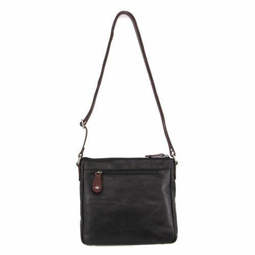 MILLENI | Ladies Nappa Leather Cross-Body Bag - Black/Chestnut
