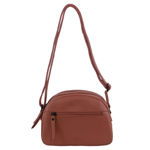MILLENI | Leather Ladies Multi-Zip Cross Body Bag - Rose