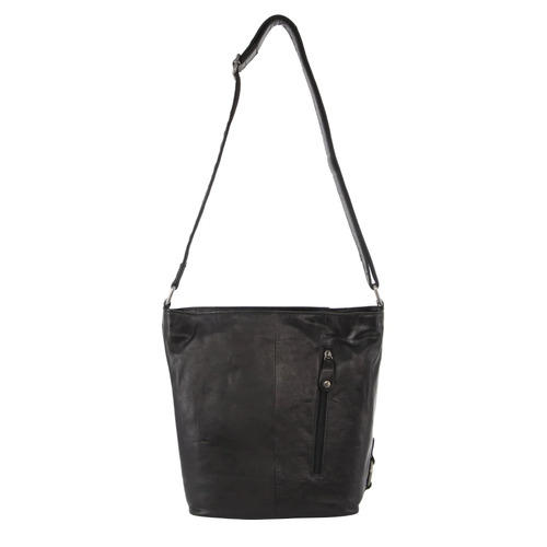 MILLENI | Ladies Leather Nappa Cross Body Bag - Black