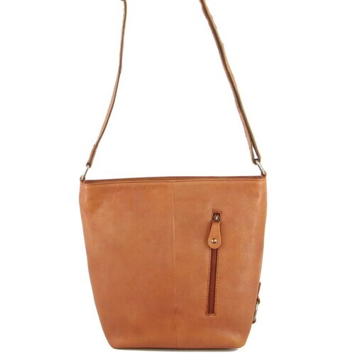 MILLENI | Ladies Nappa Leather Cross-Body Bag - Cognac