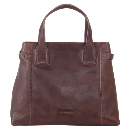 PIERRE CARDIN | Woven Embossed Leather Tote Bag - Burgundy