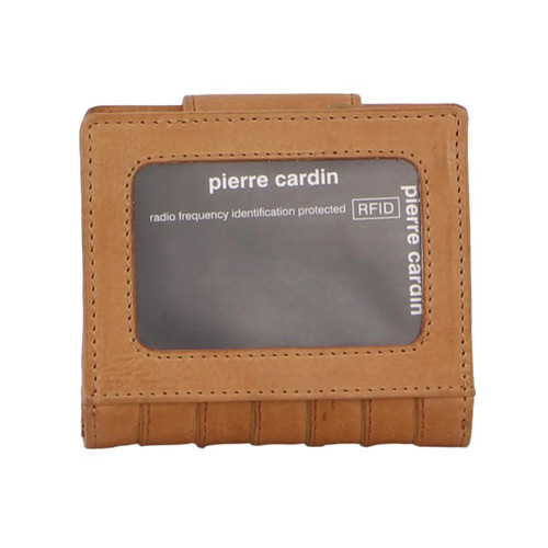 PIERRE CARDIN | Ladies Flip-Over Bi-Fold Wallet - Camel