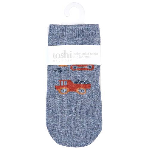 TOSHI | Organic Jacquard Ankle Socks 2pk - Big Diggers [Size: 6-12 Months]