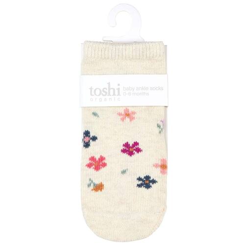 TOSHI | Organic Jacquard Ankle Socks 2pk - Wild Flowers [Size: 1-2 Years]