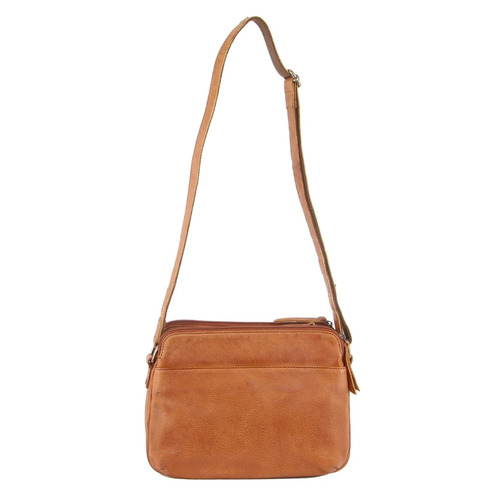 MILLENI | Ladies Nappa Leather Cross-Body Bag in Cognac