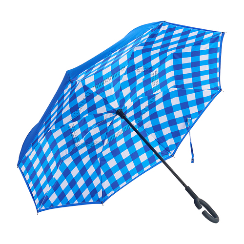 ANNABEL TRENDS | Reversible Umbrella - Cobalt Check