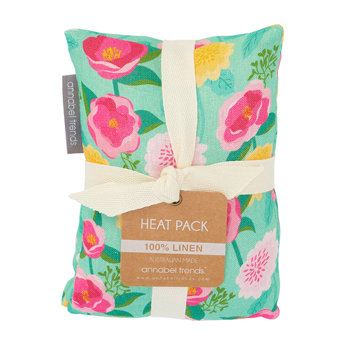 ANNABEL TRENDS | Linen Heat Pillow - Camellias Mint