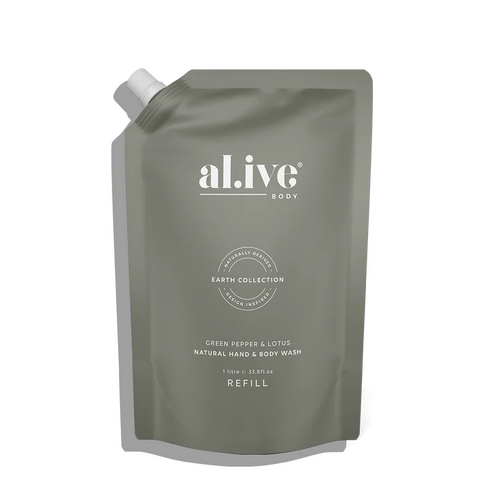 AL.IVE BODY | 1 Ltr Wash Refill - Green Pepper & Lotus