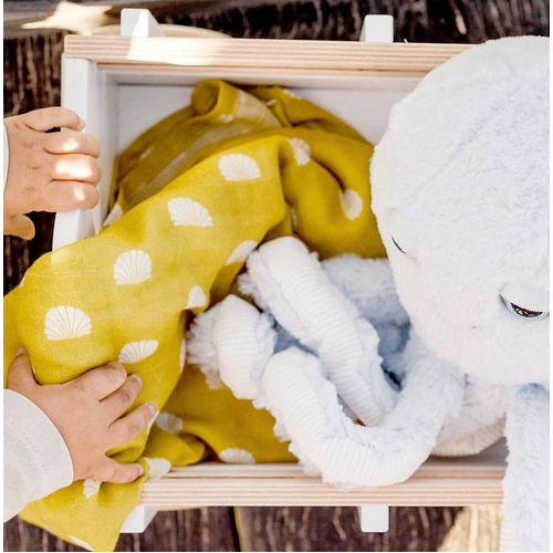 OB  Designs | Muslin Swaddle Wrap - Pear Shell Print (120cm)