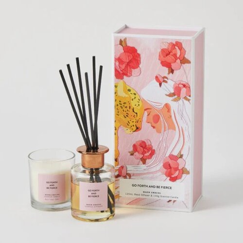 Pilbeam Living | Go Forth and Be Fierce Candle &amp; Diffuser Gift Set – 120ml Diffuser &amp; 140g Candle