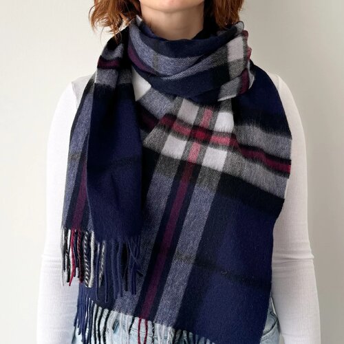 Barossa | Thomson Navy - Scottish Tartan Lambswool Wide Scarf