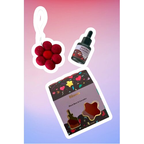 Grace and James | Bloom Collection | Black Rose &amp; Lavender Flower Air Freshener