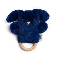 OB DESIGNS | Wooden Teether | Baby Rattle &amp; Teething Ring | Bobby Bunny