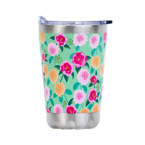 ANNABEL TRENDS | Coffee Mug – Double Wall – Stainless Steel – Camellias Mint