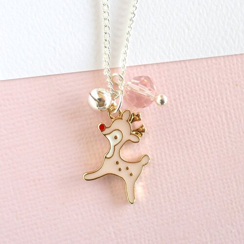 LAUREN HINKLEY | Pink Reindeer Necklace