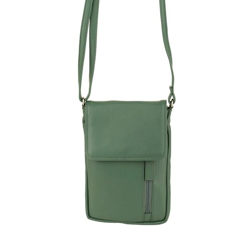 FRANCO BONINI | Flap Over Phone Bag - Bottle Green