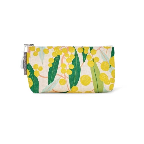 Cosmetic Bag - Linen Cotton - Small - Golden Wattle