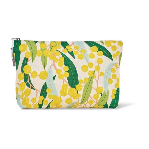 Cosmetic Bag - Linen Cotton - Large - Golden Wattle