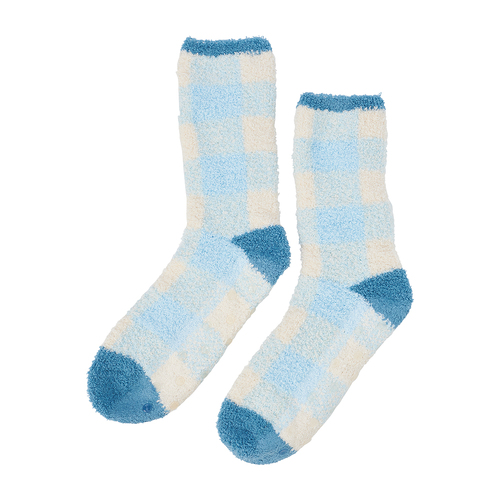 ANNABEL TRENDS | Gingham Room Socks - Blue