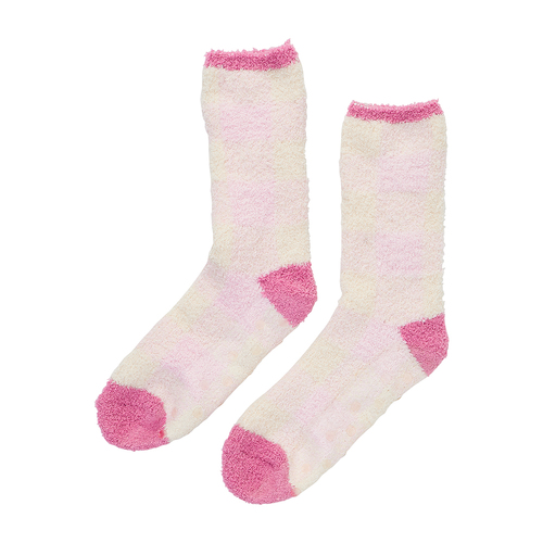 ANNABEL TRENDS | Gingham Room Socks - Pink
