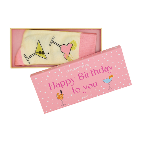 ANNABEL TRENDS | Boxed Socks - Happy Birthday To You