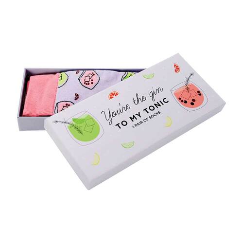 ANNABEL TRENDS | Boxed Jacquard Socks - You&#39;re The Gin To My Tonic