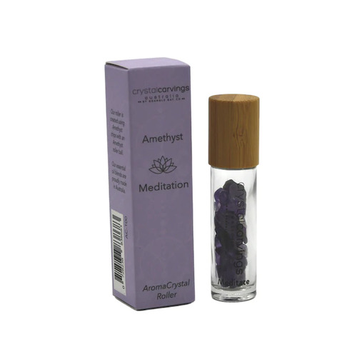 CRYSTAL CARVINGS | Meditation/Amethyst - AromaCrystal Essential Oil Roller