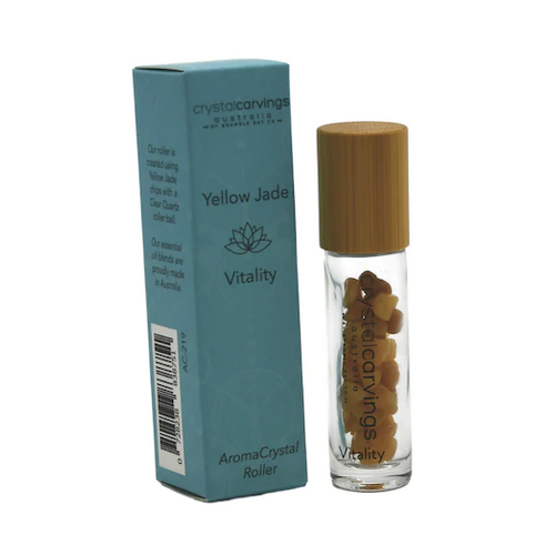 CRYSTAL CARVINGS | Vitality/Yellow Jade - AromaCrystal Roller