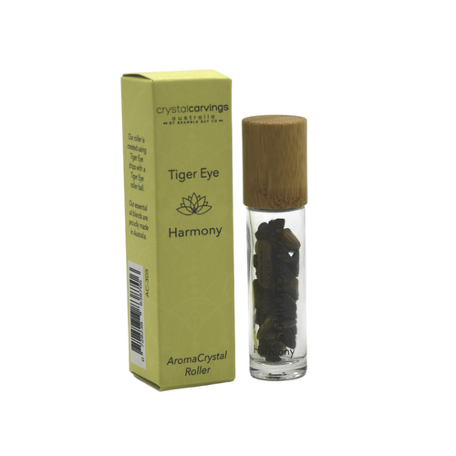 CRYSTAL CARVINGS | Harmony/Tiger Eye - AromaCrystal Roller