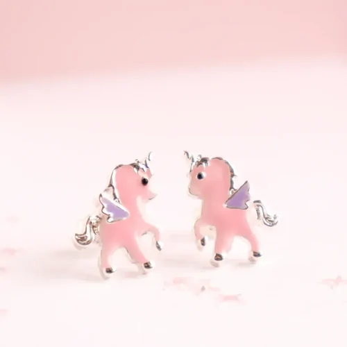 Lauren Hinkley Pink Unicorn Earrings with Fairy Box