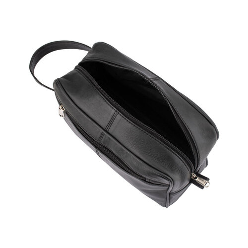 FRANCO BONINI | Single Zip Toilety Bag - BB-587 - Black